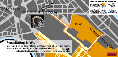 Karte der Prostitutionserlaubnis und Magistratsempfehlung Sexwork im öffentlichen Straßenraum - ohne Gewähr.