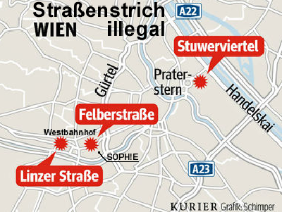Zonen die mit dem neuen Prostitutionsgesetz ab 1. Nov. 2011 verboten werden sollen